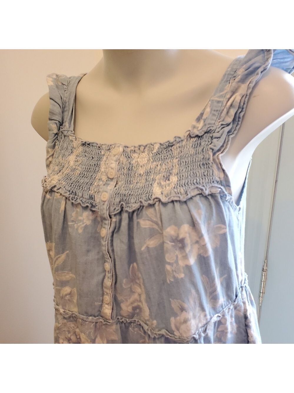 Old Navy Floral Frilled Cottagecore Nightgown Styled Maxi Sun Dress - Picture 7 of 10